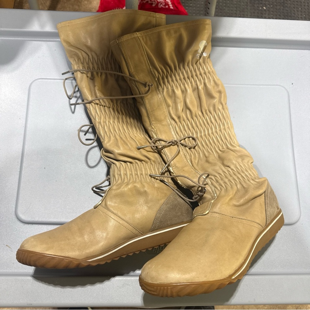 Sorel Tan Lace-Up Knee-High Boots